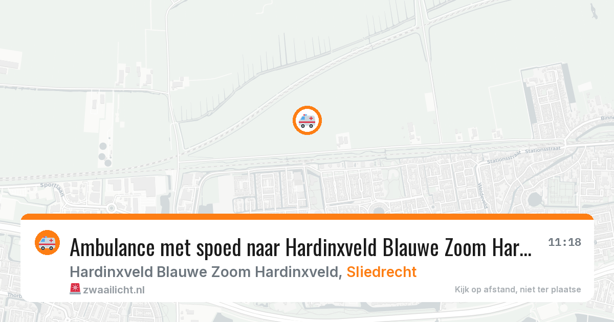Ambulance met spoed naar Hardinxveld Blauwe Zoom Hardinxveld in Sliedrecht — 9 aug 2026