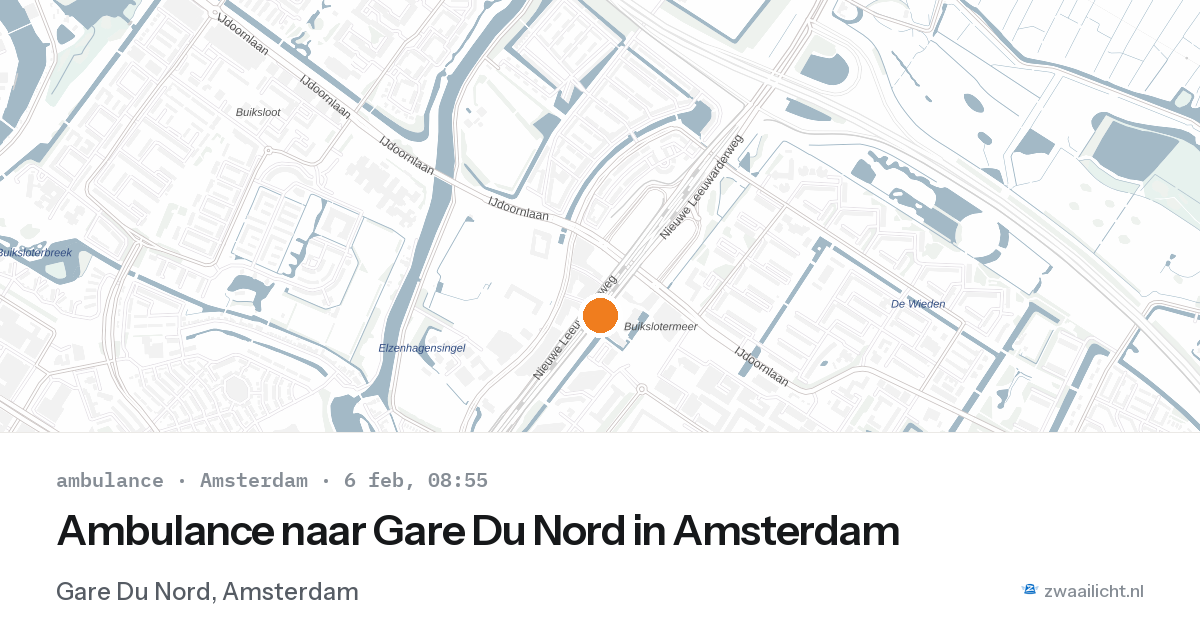 Ambulance naar Gare Du Nord in Amsterdam — 6 feb 2026