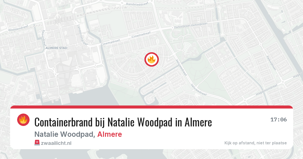 Containerbrand bij Natalie Woodpad in Almere — 28 jul 2026