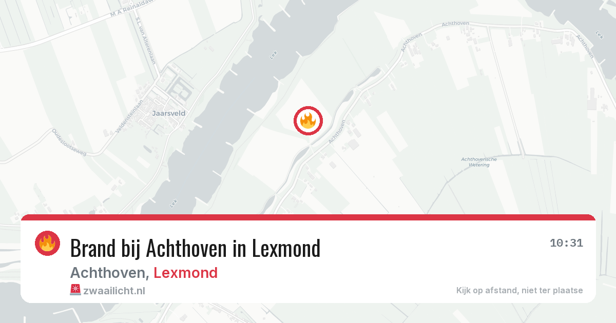 Brand bij Achthoven in Lexmond — 17 jun 2026
