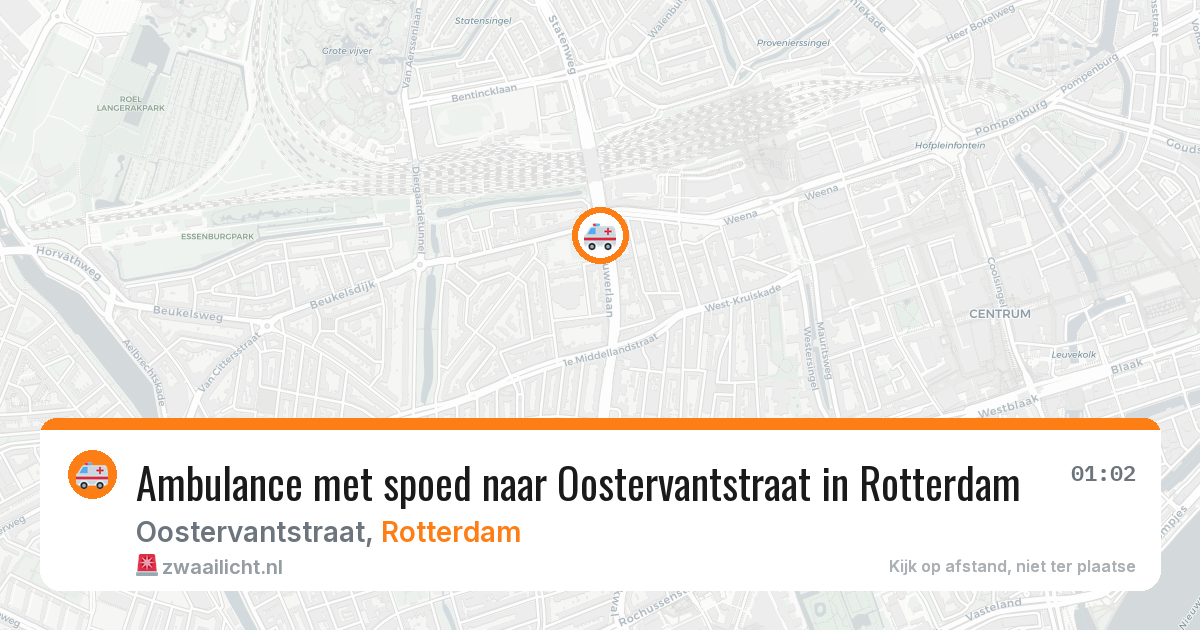 Ambulance met spoed naar Oostervantstraat in Rotterdam — 25 mei 2026