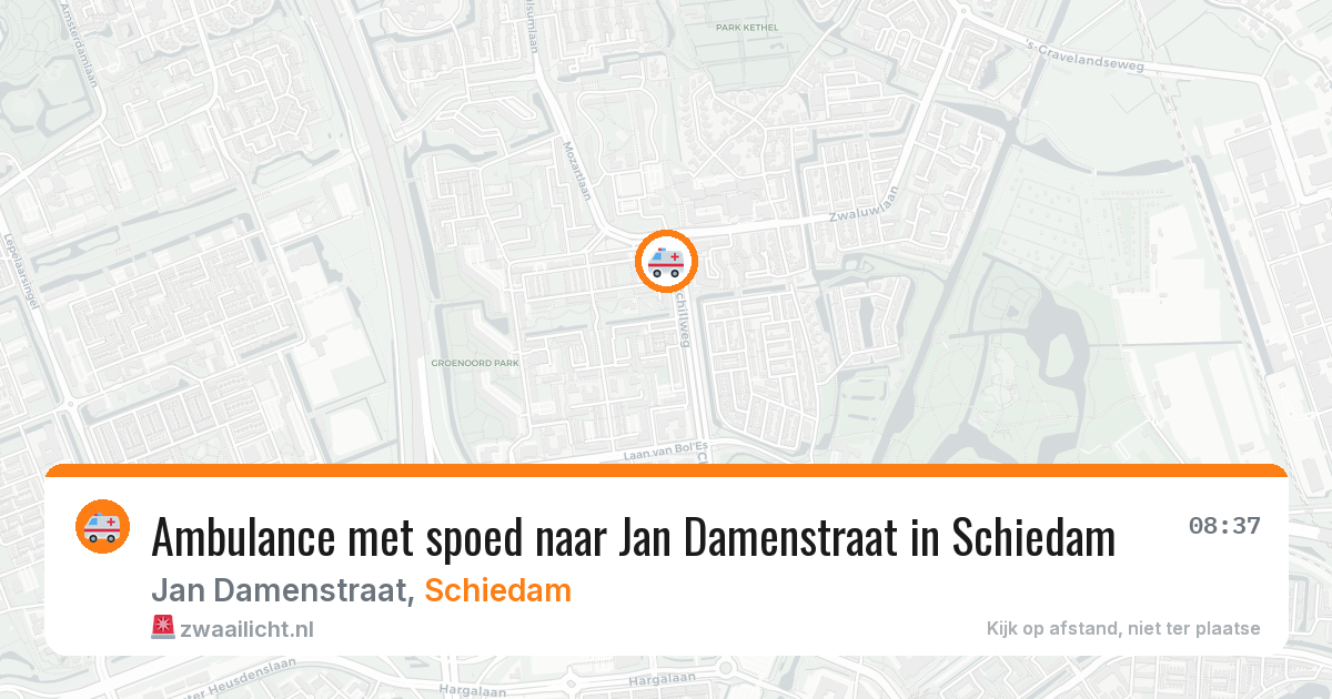 Ambulance met spoed naar Jan Damenstraat in Schiedam — 4 jun 2026