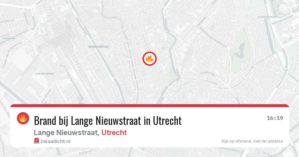 Brand bij Lange Nieuwstraat in Utrecht — 25 feb 2026