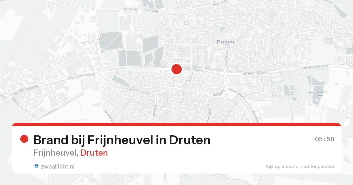 Brand bij Frijnheuvel in Druten — 17 aug 2026