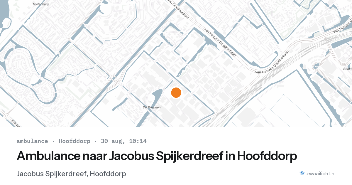 Ambulance naar Jacobus Spijkerdreef in Hoofddorp — 30 aug 2026