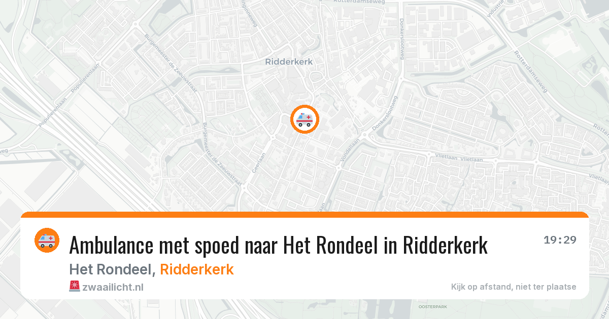Ambulance met spoed naar Het Rondeel in Ridderkerk — 3 aug 2026