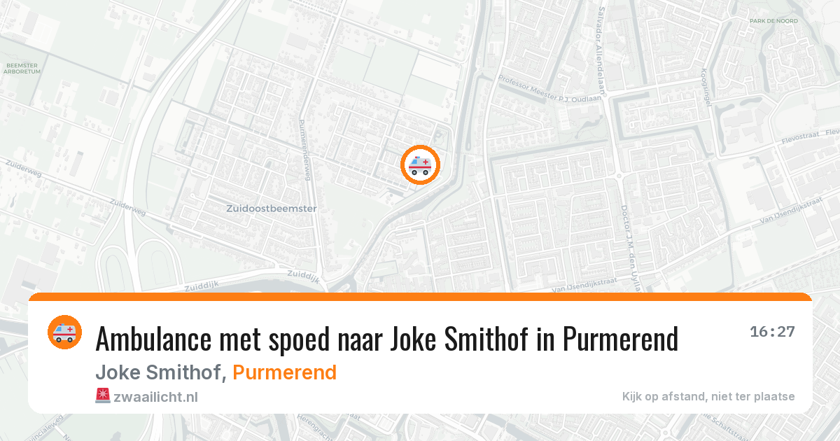 Ambulance met spoed naar Joke Smithof in Purmerend — 10 feb 2026