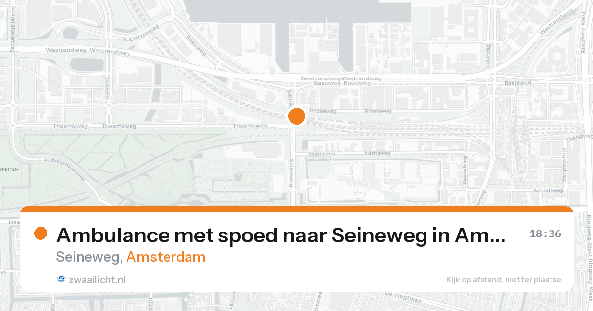 Ambulance met spoed naar Seineweg in Amsterdam — 17 aug 2026