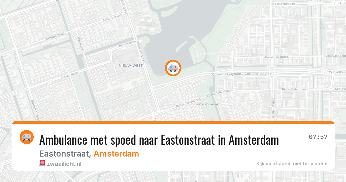 Ambulance met spoed naar Eastonstraat in Amsterdam — 10 jun 2026