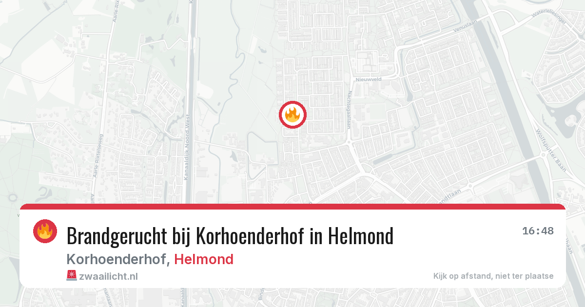 Brandgerucht bij Korhoenderhof in Helmond — 26 jun 2026