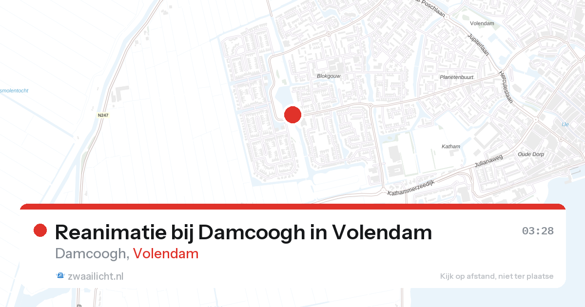 Reanimatie bij Damcoogh in Volendam — 28 aug 2026