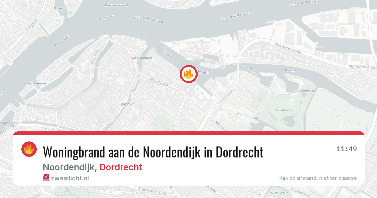 Woningbrand aan de Noordendijk in Dordrecht — 21 jan 2026