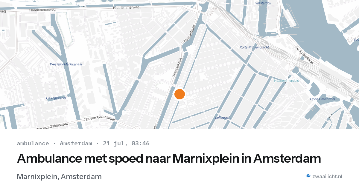 Ambulance met spoed naar Marnixplein in Amsterdam — 21 jul 2026
