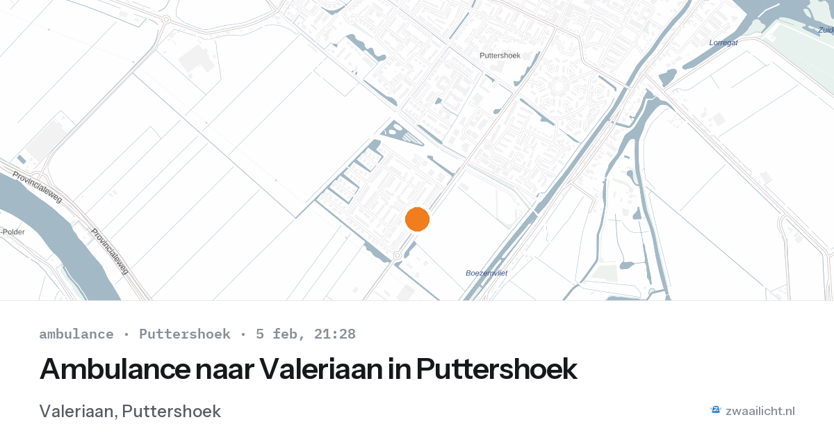 Ambulance naar Valeriaan in Puttershoek — 1 feb 2026