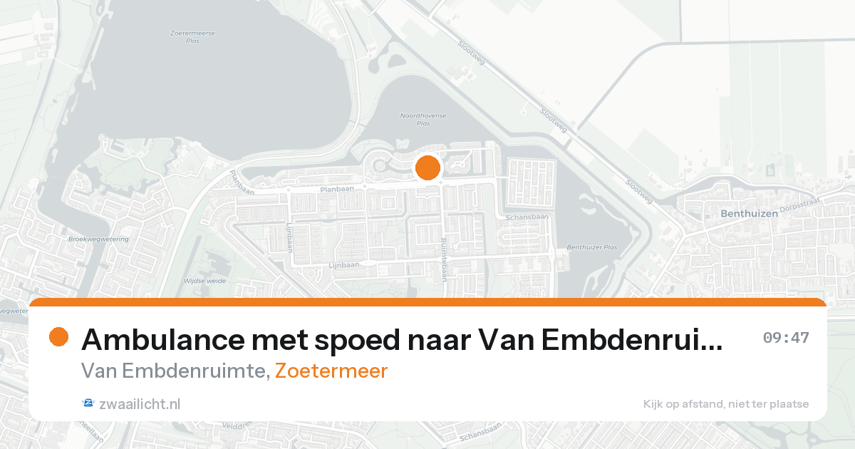 Ambulance met spoed naar Van Embdenruimte in Zoetermeer — 16 aug 2026