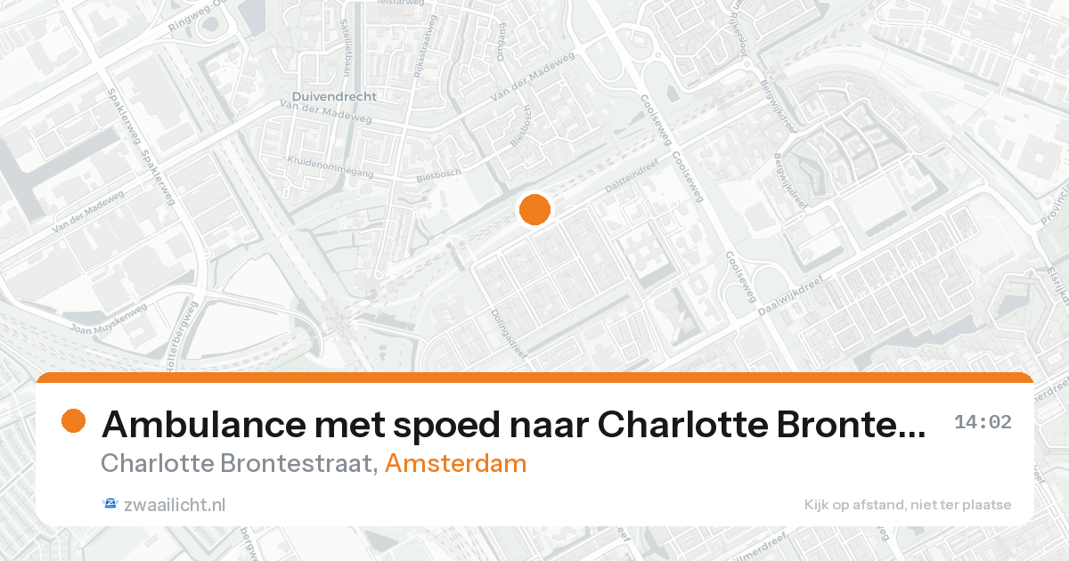 Ambulance met spoed naar Charlotte Brontestraat in Amsterdam — 21 aug 2026