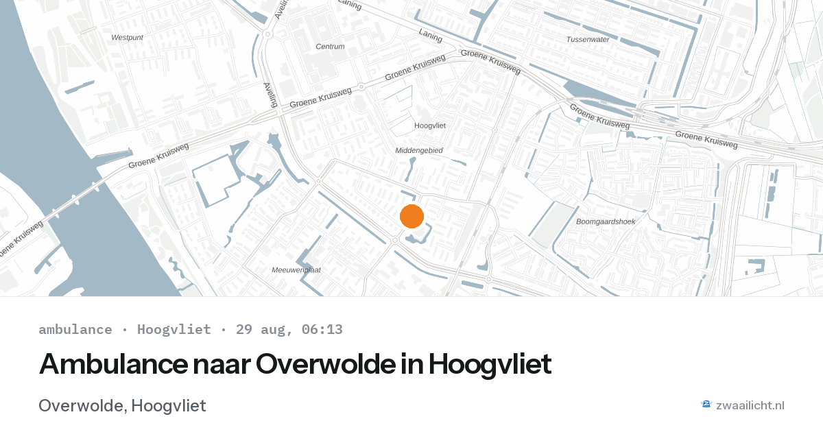 Ambulance naar Overwolde in Hoogvliet — 29 aug 2026