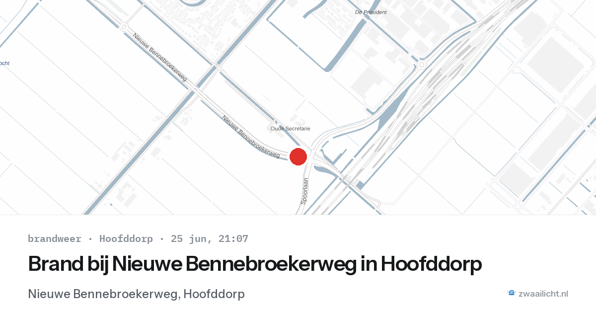 Brand bij Nieuwe Bennebroekerweg in Hoofddorp — 25 jun 2026