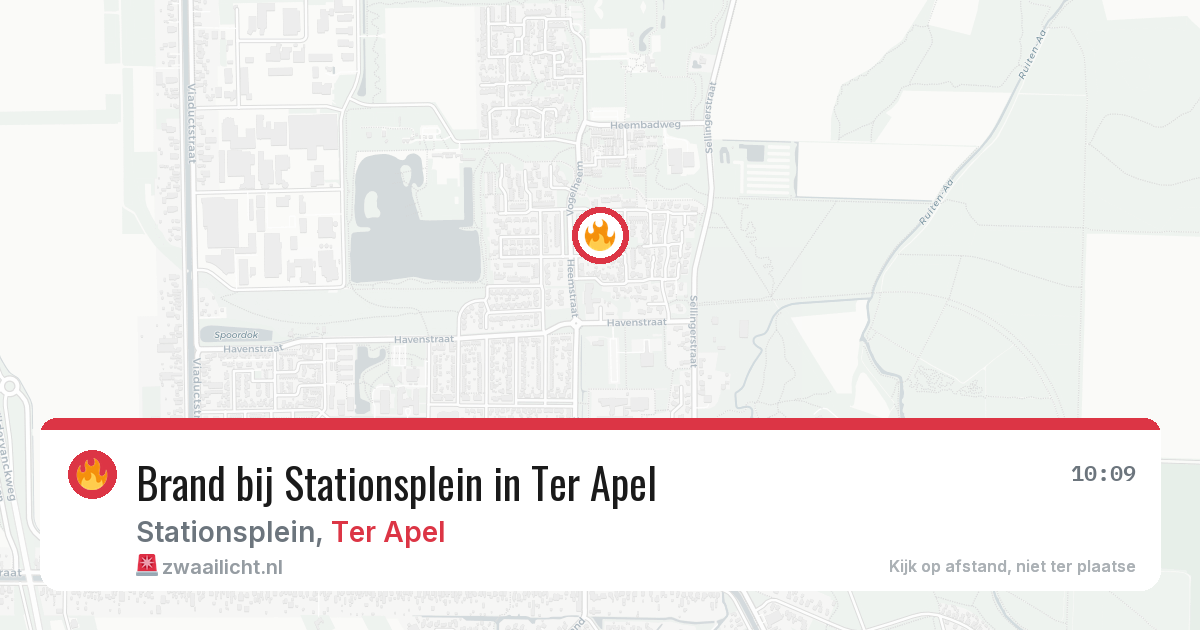 Brand bij Stationsplein in Ter Apel — 30 jun 2026