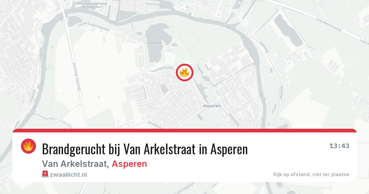 Brandgerucht bij Van Arkelstraat in Asperen — 25 mrt 2026
