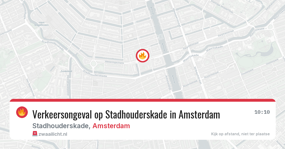 Verkeersongeval op Stadhouderskade in Amsterdam — 23 jul 2026