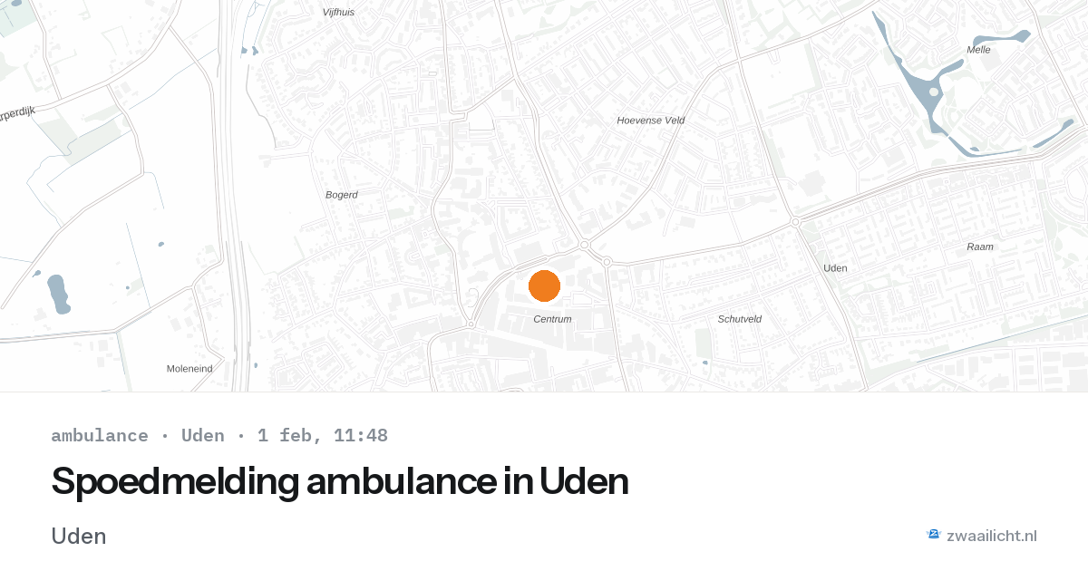 Spoedmelding ambulance in Uden — 1 feb 2026