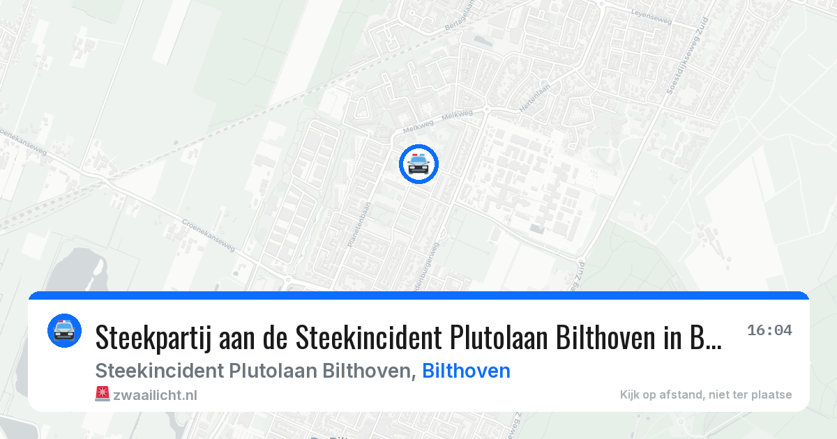 Steekpartij aan de Steekincident Plutolaan Bilthoven in Bilthoven — 23 mrt 2026