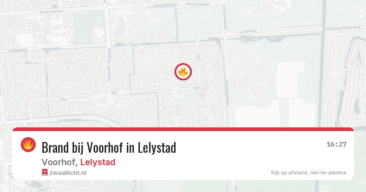 Brand bij Voorhof in Lelystad — 11 aug 2026