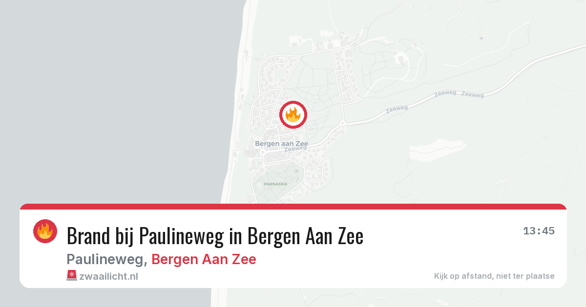 Brand bij Paulineweg in Bergen Aan Zee — 1 jun 2026