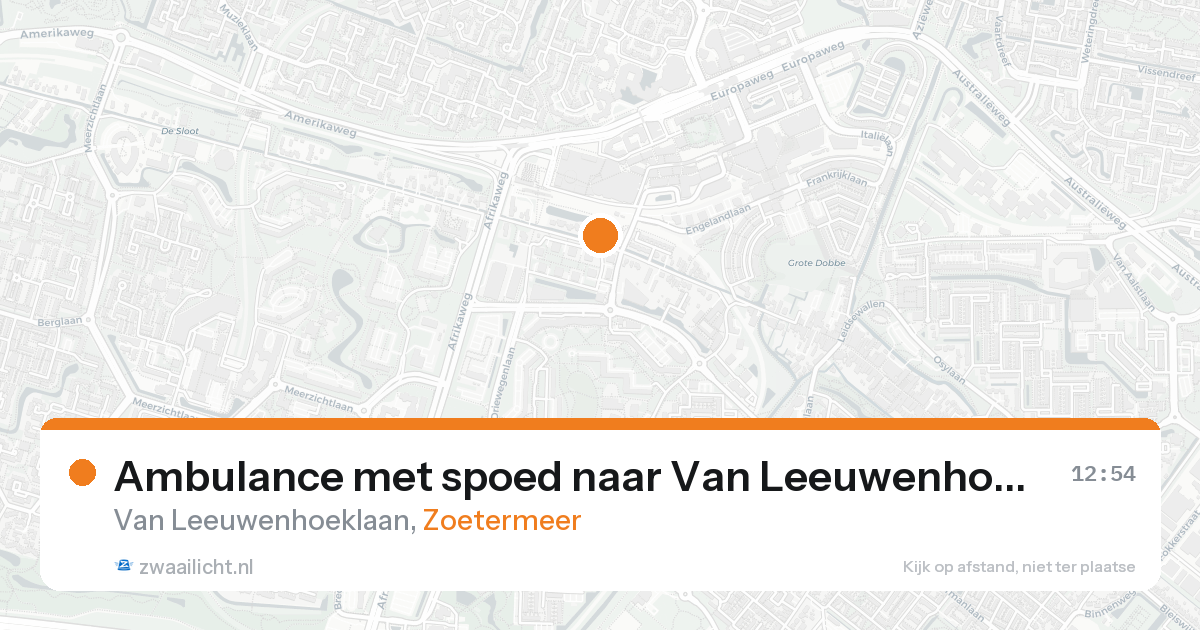 Ambulance met spoed naar Van Leeuwenhoeklaan in Zoetermeer — 17 aug 2026