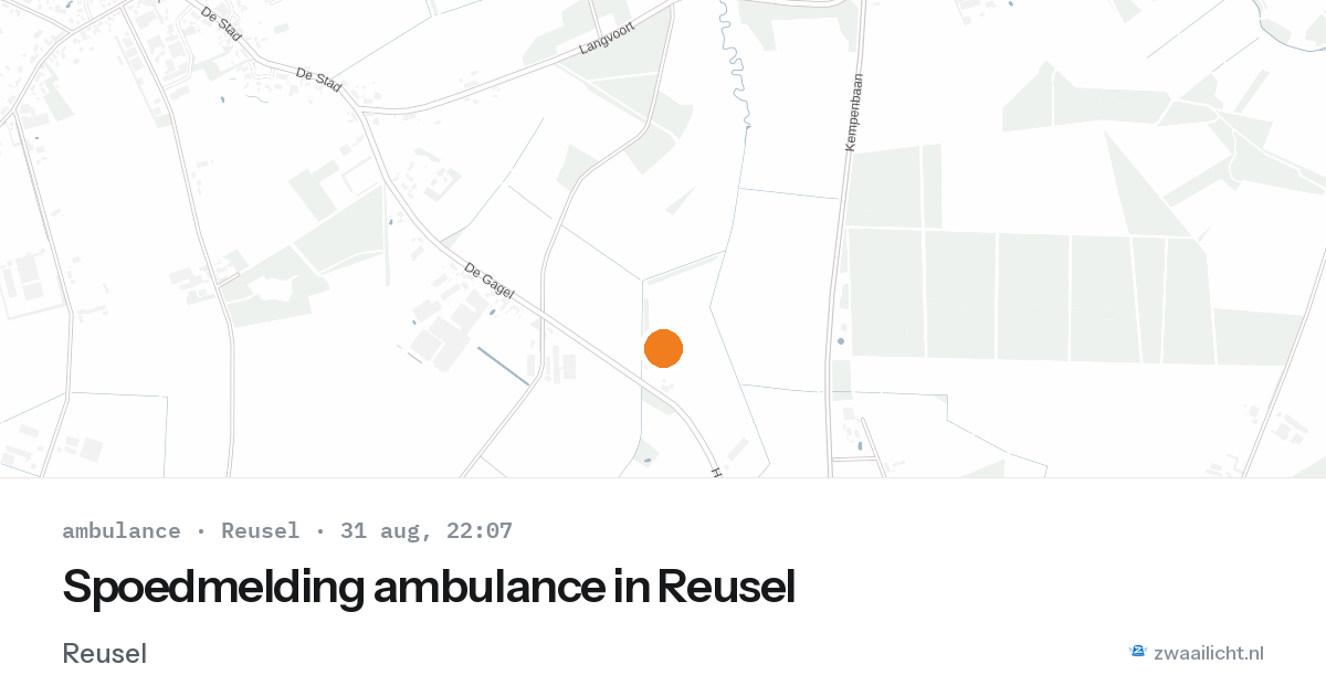 Spoedmelding ambulance in Reusel — 31 aug 2026