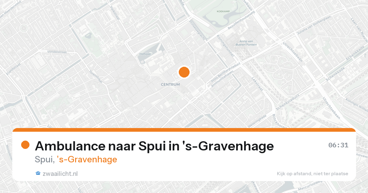 Ambulance naar Spui in 's-Gravenhage — 19 aug 2026