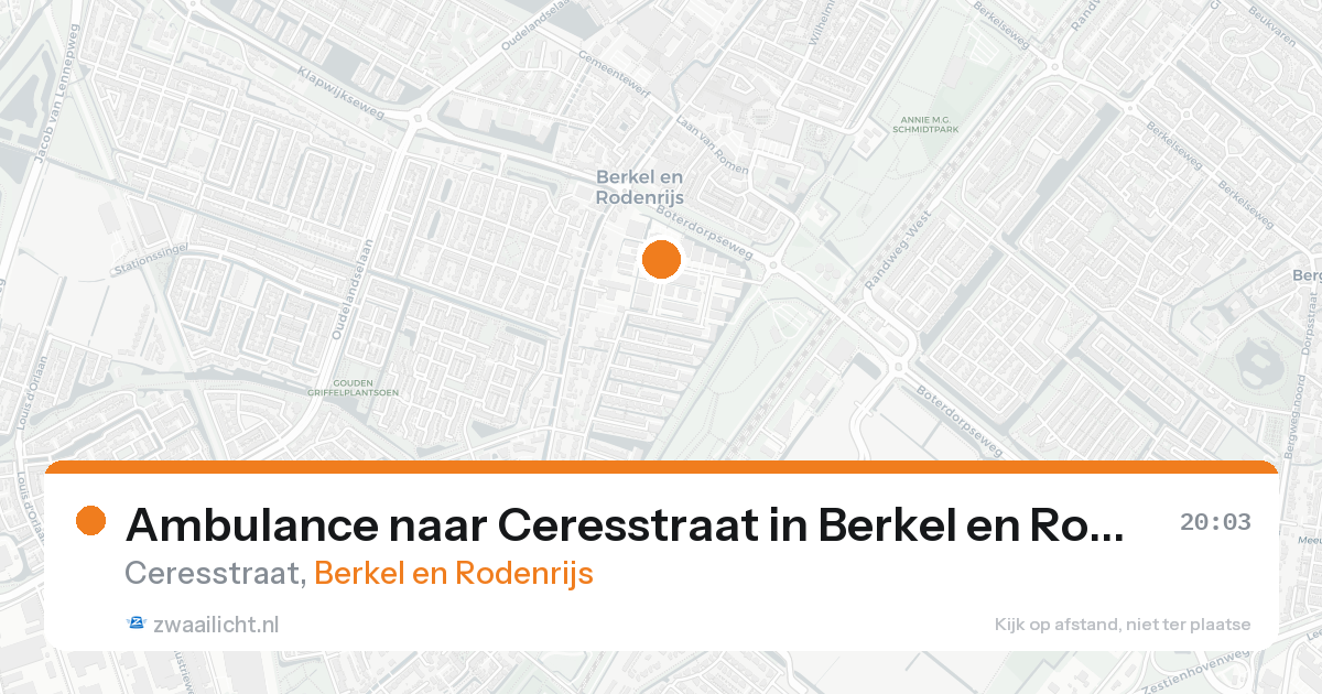 Ambulance naar Ceresstraat in Berkel en Rodenrijs — 18 aug 2026