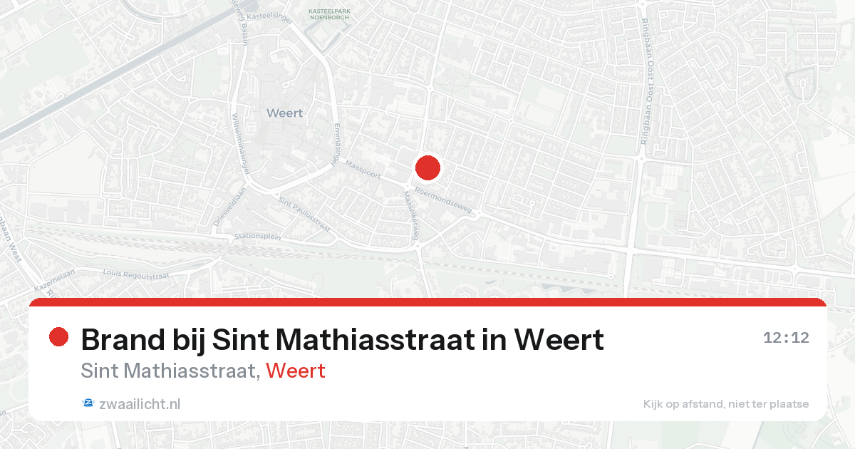 Brand bij Sint Mathiasstraat in Weert — 24 aug 2026