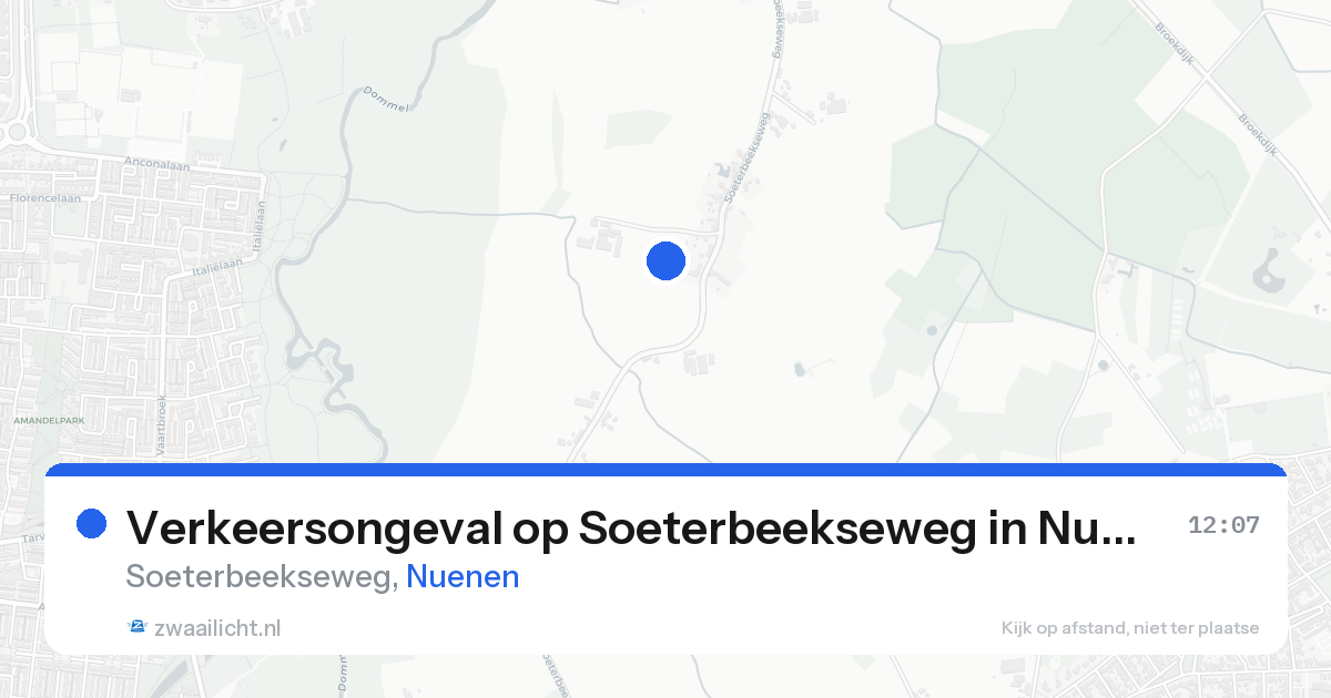 Verkeersongeval op Soeterbeekseweg in Nuenen — 24 aug 2026