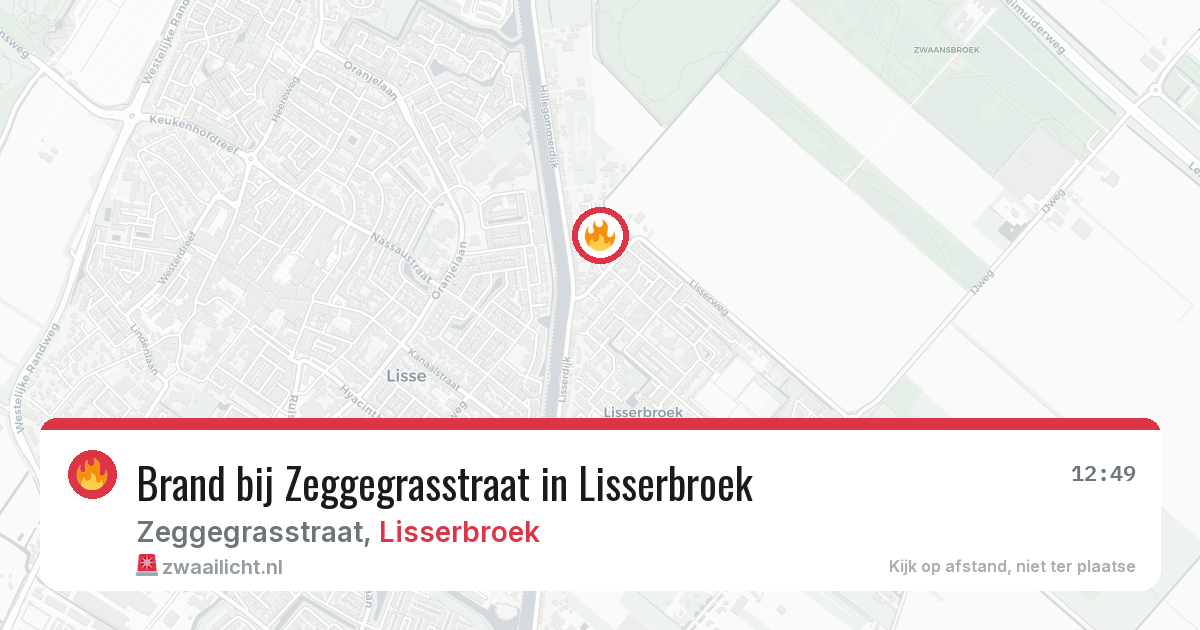 Brand bij Zeggegrasstraat in Lisserbroek — 7 mrt 2026