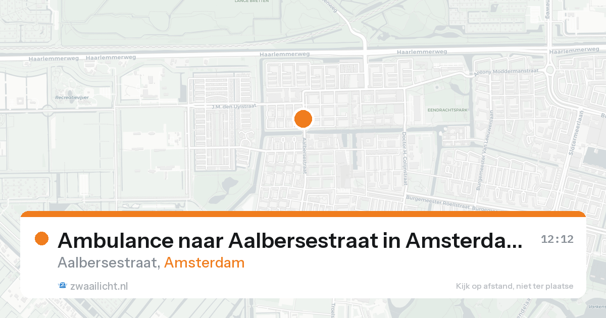 Ambulance naar Aalbersestraat in Amsterdam — 20 aug 2026