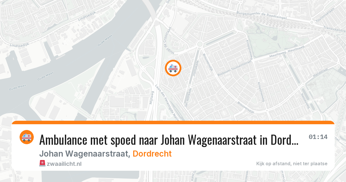 Ambulance met spoed naar Johan Wagenaarstraat in Dordrecht — 21 jun 2026