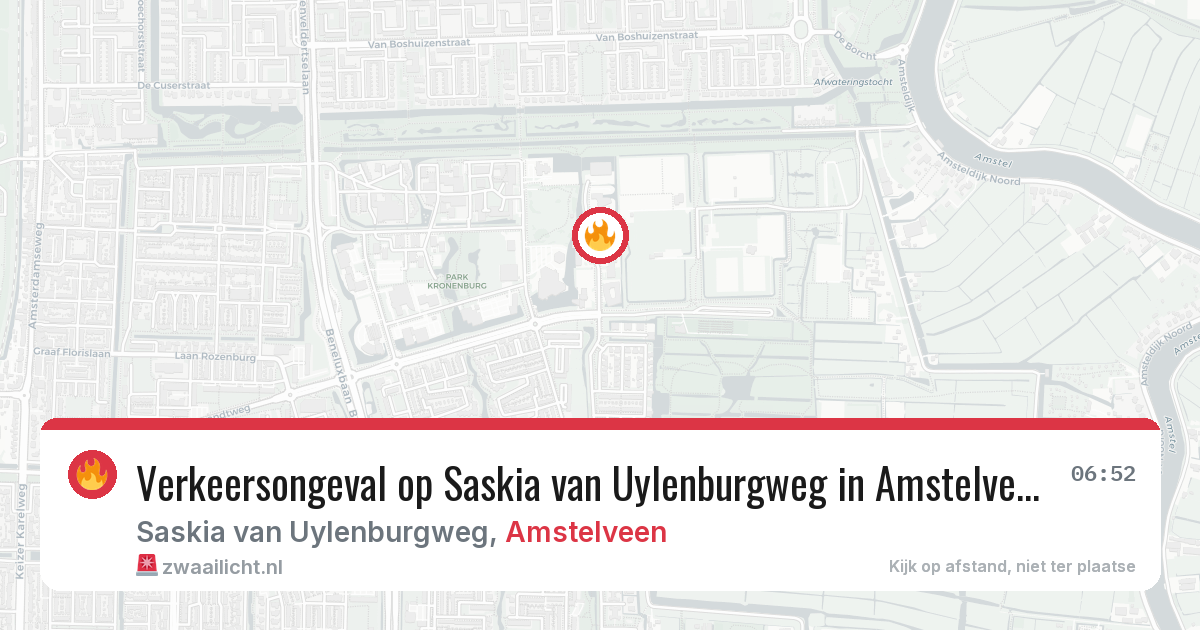 Verkeersongeval op Saskia van Uylenburgweg in Amstelveen — 11 mei 2026