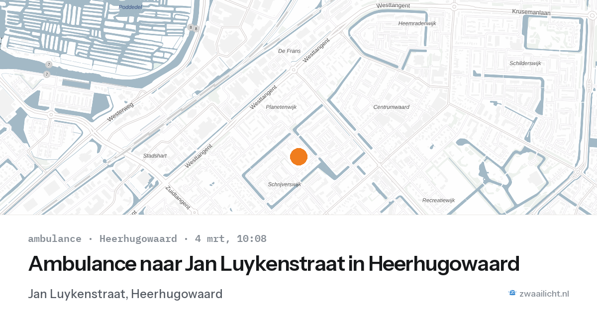 Ambulance naar Jan Luykenstraat in Heerhugowaard — 4 mrt 2026