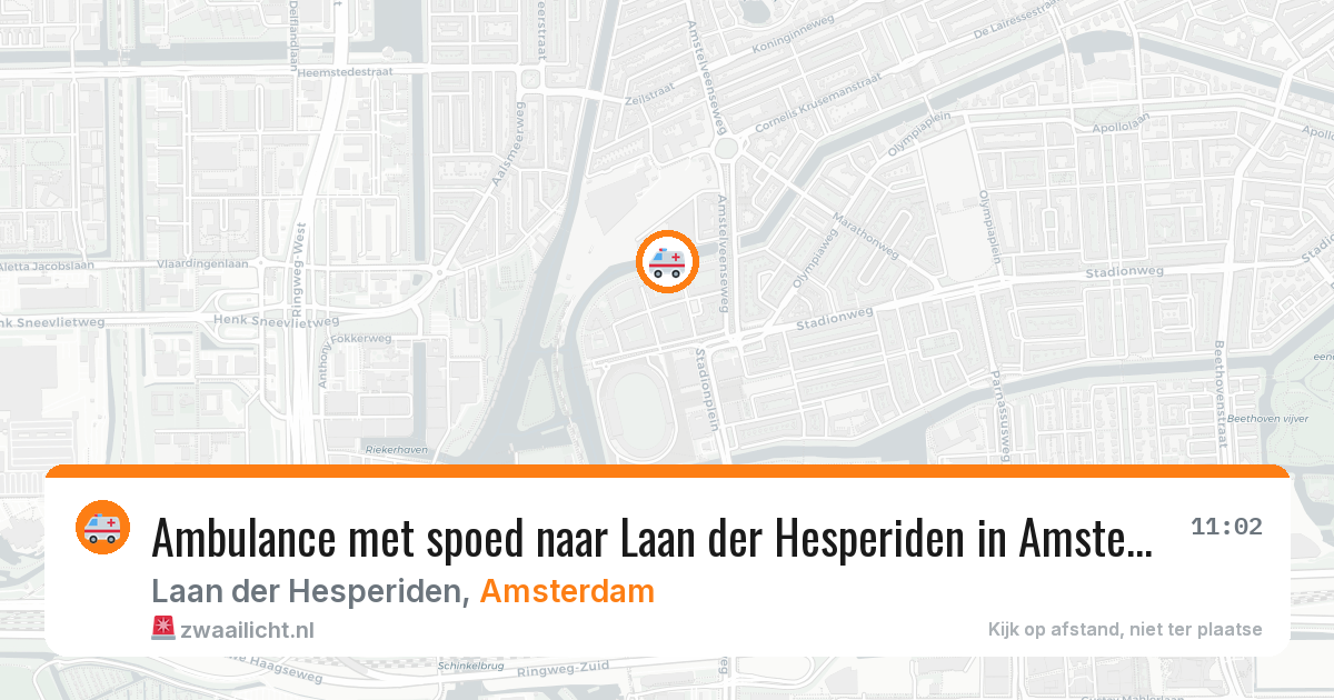 Ambulance met spoed naar Laan der Hesperiden in Amsterdam — 9 aug 2026