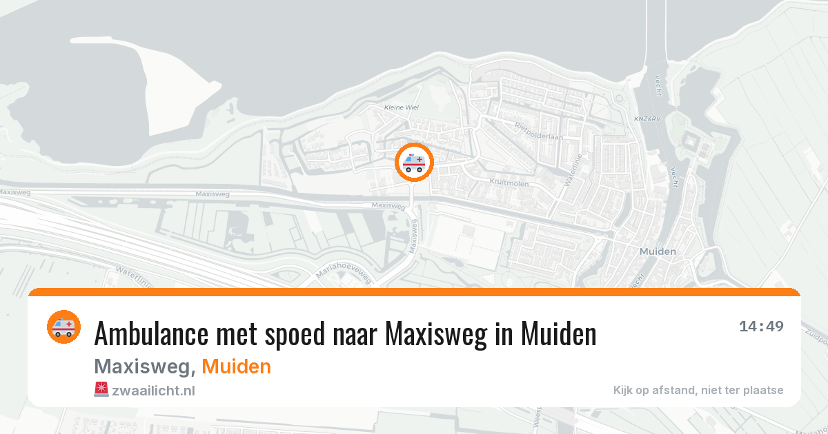 Ambulance met spoed naar Maxisweg in Muiden — 29 jul 2026