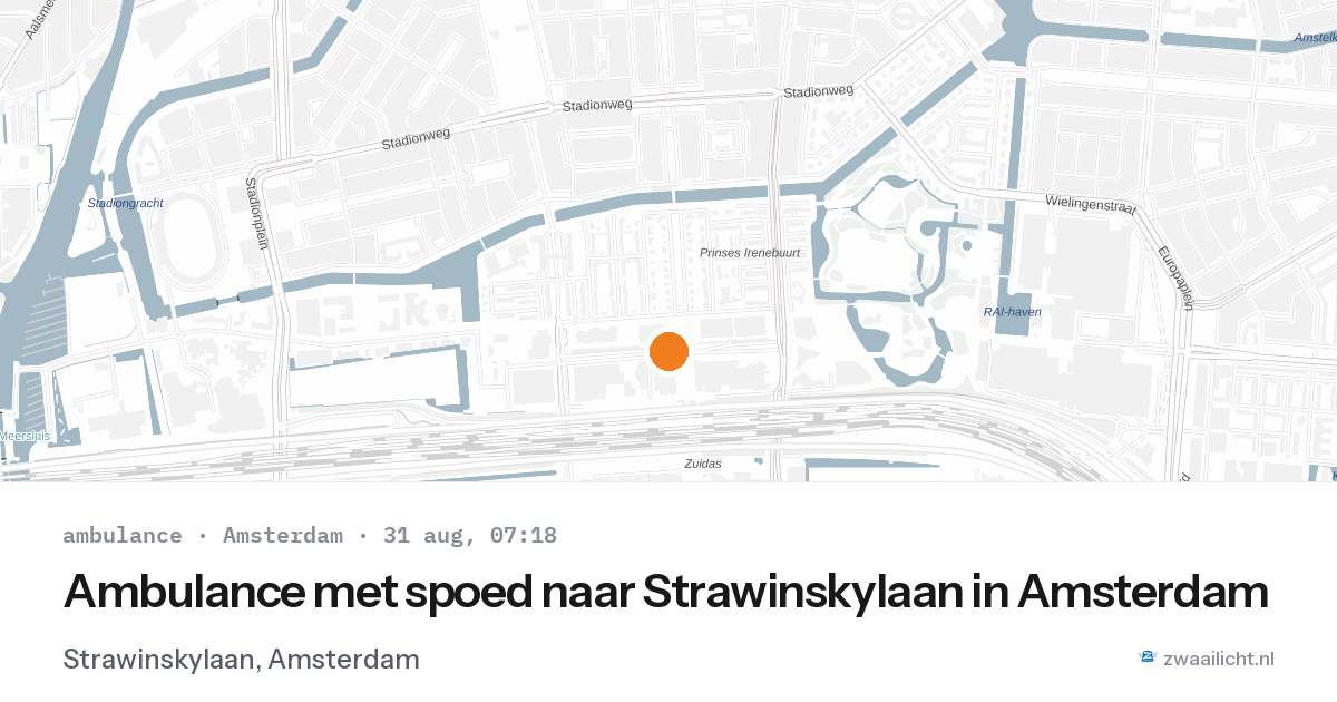 Ambulance met spoed naar Strawinskylaan in Amsterdam — 31 aug 2026