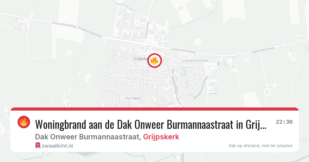Woningbrand aan de Dak Onweer Burmannaastraat in Grijpskerk — 27 jun 2026