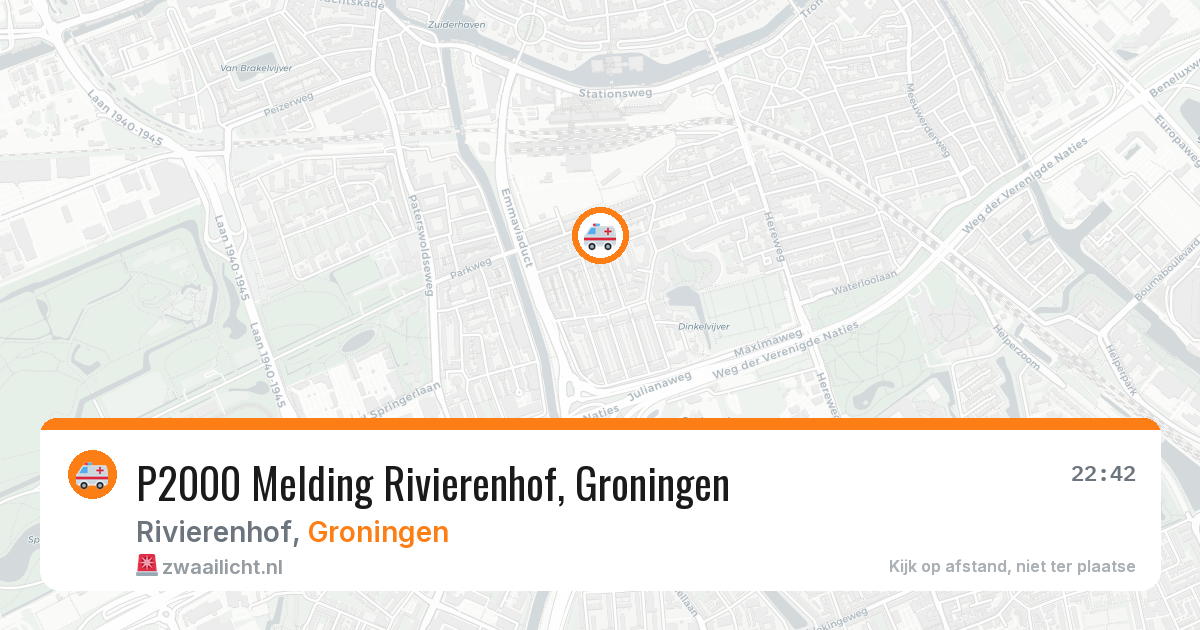 P2000 Melding Rivierenhof, Groningen — 16 mei 2026
