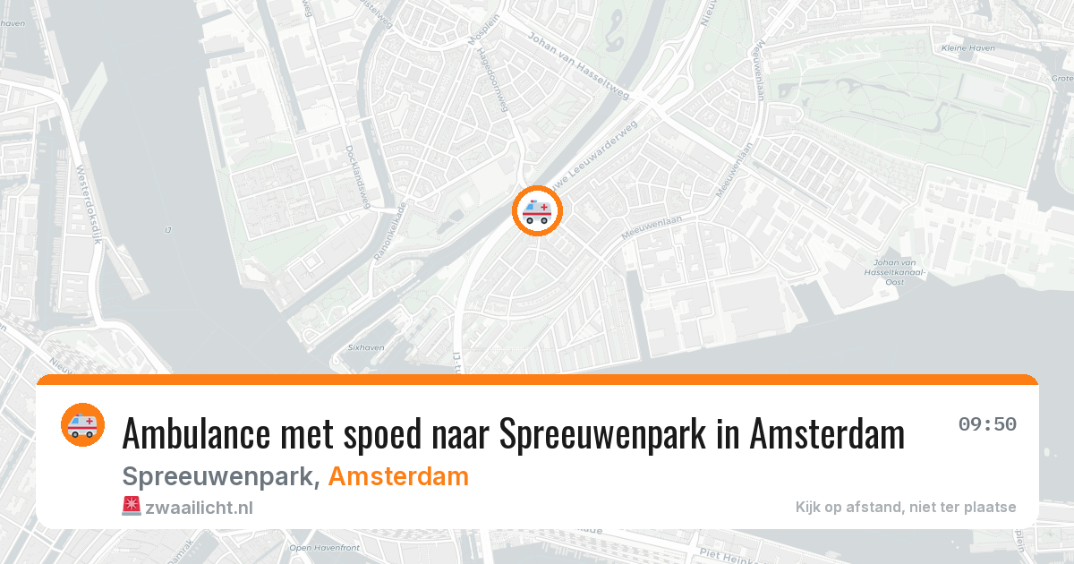 Ambulance met spoed naar Spreeuwenpark in Amsterdam — 8 aug 2026