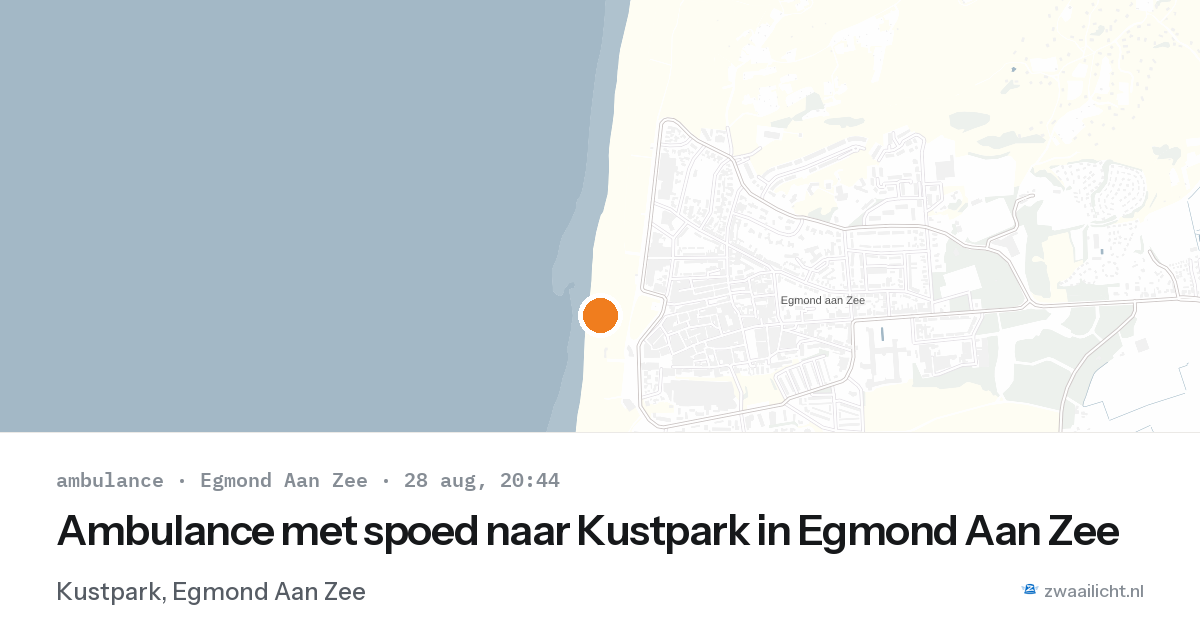 Ambulance met spoed naar Kustpark in Egmond Aan Zee — 28 aug 2026