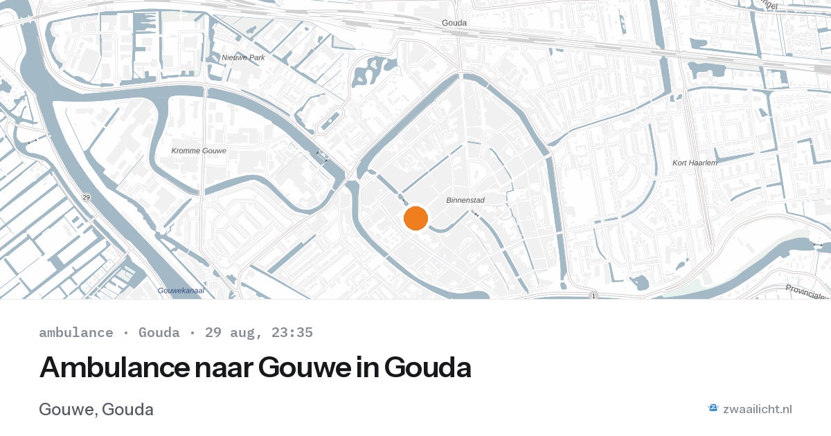 Ambulance naar Gouwe in Gouda — 29 aug 2026