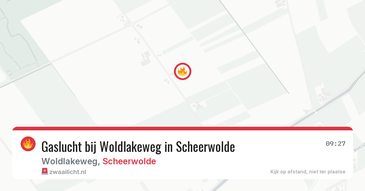 Gaslucht bij Woldlakeweg in Scheerwolde — 6 feb 2026