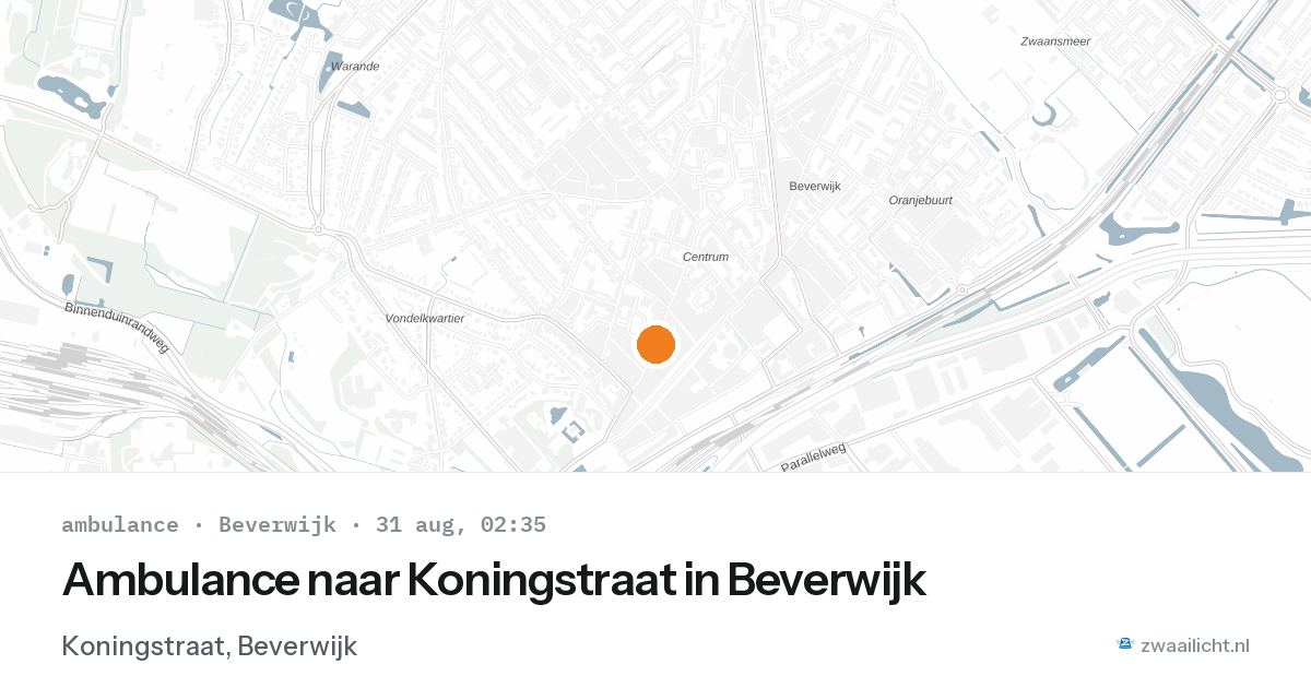 Ambulance naar Koningstraat in Beverwijk — 31 aug 2026
